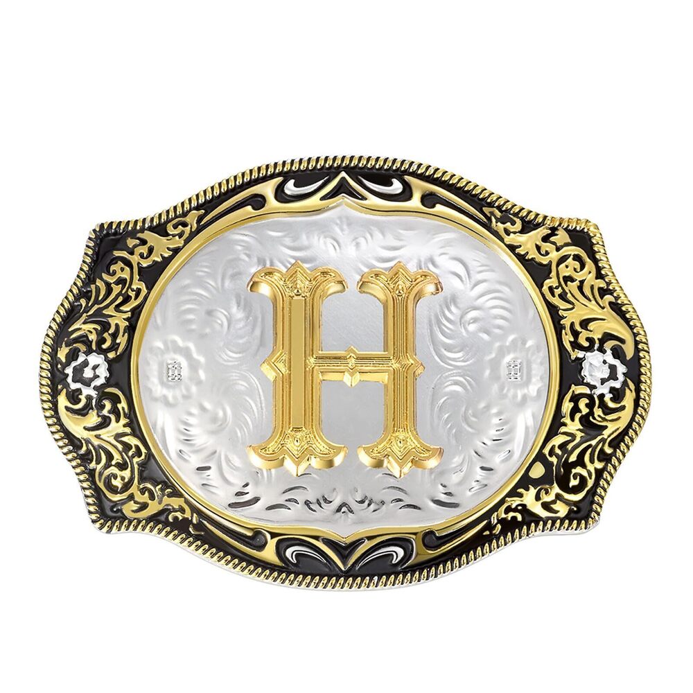 2741 Belt Buckle │Western Initial Letters AH to Z Christmas Halloween Small